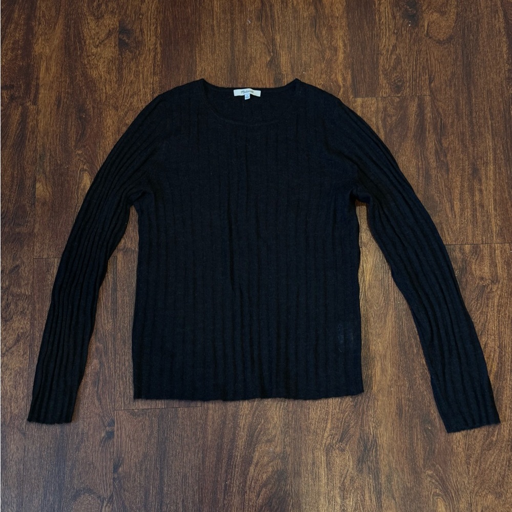 Ribbed Alpaca Semi-Sheer Ribbed Sweater